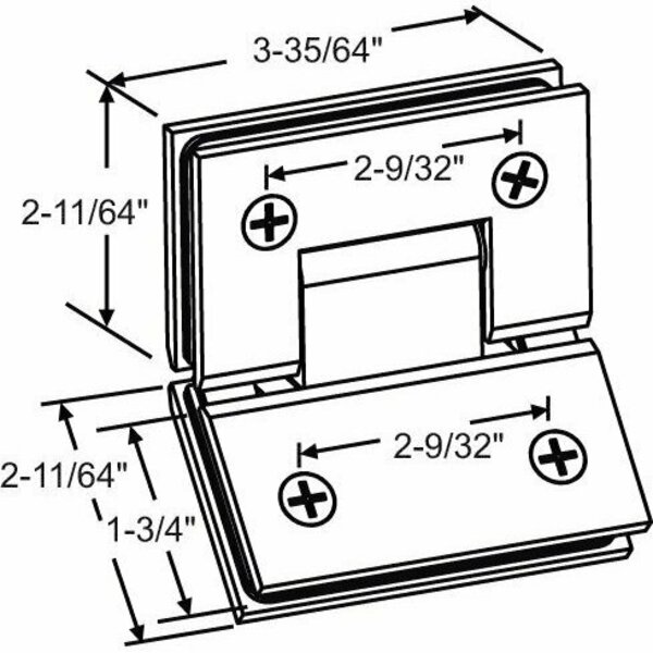 Strybuc Glass-to-Glass Hinge 22-249BCH